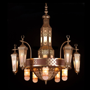 Lampadario per Grande Moschea Islamica con Calligrafia Araba a Mezzaluna, <span class=keywords><strong>Illuminazione</strong></span> di Lusso Dorata per Progetti di Masjid - Product Image 2