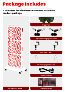 GLPE APO-720 Pannello a Luce Rossa per Tutto il Corpo, Macchina con 7 Lunghezze d'Onda, LED a Infrarossi in Metallo per Alleviare il Dolore, Uso Domestico - Product Image 6