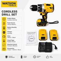 Kit de perceuse sans fil avec 2 batteries, chargeur et manuel pour la vente en gros B2B