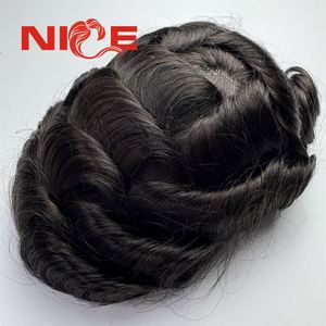 Prothèse capillaire <span class=keywords><strong>DMC</strong></span> durable en cheveux humains fins, toupet pour hommes, unités capillaires économiques, systèmes capillaires pour hommes avec revêtement en polyuréthane - Product Image 4