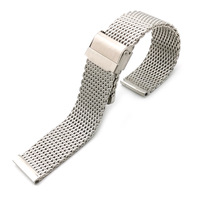 Tali jam tangan Stainless Steel jaring Milan Solid lepas cepat 1.0 garis 22mm