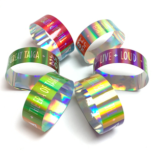 <strong>2026</strong> <strong>New</strong> Popular Holographic Glitter Waterproof Bracelet Disposable Id Wristbands Custom Party Event Access Vip Armband - Product Image 5