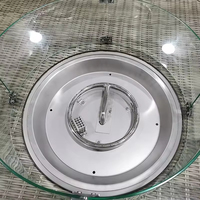 Ensemble de salle à manger moderne de luxe à 4 places, rotin durable, osier, patio, meubles de jardin, table de foyer, coussin en verre pour hôtels de plein air