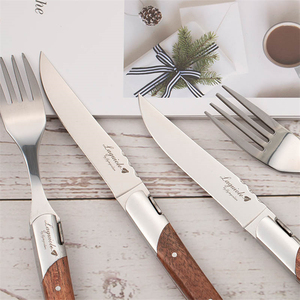 Vente chaude Couverts Ensemble <span class=keywords><strong>Couteau</strong></span> à Steak <span class=keywords><strong>Laguiole</strong></span> et <span class=keywords><strong>Fourchette</strong></span> Ensemble avec Manche en Bois de Rose - Product Image 5
