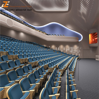 Chaise de salle de conférence ergonomique moderne et pliable avec plaque numérotée optionnelle, microphone et revêtement en velours – Mobilier de théâtre pour hôtels et hôpitaux