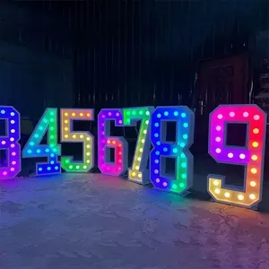 Factory Direct Happy Birthday Party Supplies Marquee Lights Numbers 4ft Giant Led Light Up Marquee Letters Numbers