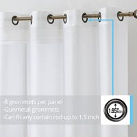 Rideaux transparents blancs 84 pouces de long 2 ensembles de panneaux à œillets Top Voile Sheer Panel rideaux rideaux pour salon/chambre