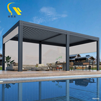Pergola rétractable en aluminium bioclimatique électrique sur mesure 3x6 pour balcon et décorations de jardin, écologique et imperméable