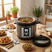 Cuisinière à pression électrique multifonctionnelle OEM 110/220V pour usage domestique, avec revêtement antiadhésif, affichage LED, 6L 8L CB CE RoHS