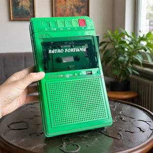 Reproductor de Casetes Retro HXD-P5 RETRO FORTUNE, Reproductor de Casetes <span class=keywords><strong>Vintage</strong></span> con USB, Bluetooth, MP3, <span class=keywords><strong>Walkman</strong></span>, Colores Negro, Verde y Blanco, Altavoz - Product Image 4