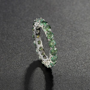 9 bagues éternelles en moissanite de qualité supérieure, 4 mm, couleur VVS1, GRA, argent sterling 925 plaqué rhodium, bijoux avec certificat - Product Image 6