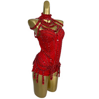 Combinaison Courte Sexy à Franges de Cristal pour Femme, Tenue de Scène pour Chanteuse, Soirée en Boîte de Nuit, Danseuse de Pole Dance, Justaucorps de Performance