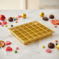 Boîte en papier pour chocolats avec fenêtre transparente et plateau coulissant, séparateurs en plastique, vente en gros d'usine, pour pralines, bonbons, cadeaux de mariage, aliments