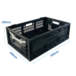 Panier pliable en maille pour livraison du dernier kilomètre, bac <span class=keywords><strong>de</strong></span> rangement en plastique empilable, léger (<1 kg) avec poignées <span class=keywords><strong>de</strong></span> transport pour livreurs - Product Image 2