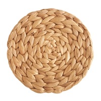 Sous-plat rond en herbe tressée de style américain, isolant thermique, drainant l'eau, biodégradable, pour table et bol