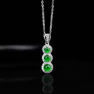 Pendentif en jadéite verte naturelle, argent S925, incrustation émeraude, accessoires de mode pour femmes, bijoux, certificat d'évaluation D780 - Product Image 2