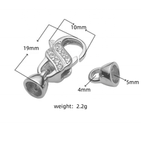 Bracelet de serrure de haute qualité en gros fermoir en zircon fabrication de bijoux bricolage fermoirs de homard en argent sterling 925 pour collier de pierres précieuses