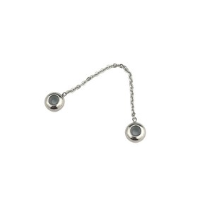 <b>Silicone</b> Stopper Safety Chain | 18K PVD Stainless Steel Anti Slip <b>Bead</b> End Buckle for DIY Bracelet Necklace Making - Product Image 5