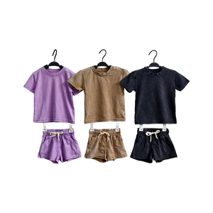 เซ็ต2ชิ้นเสื้อยืดแขนสั้นซักกรดสำหรับเด็กชายหญิงฤดูร้อน - Product Image 5