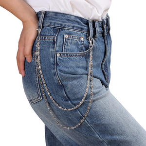 Double <b>Cross</b> <b>Chain</b> Trouser <b>Chain</b> Zinc Alloy Waist <b>Chain</b> For Men And Women Hip Hop Punk Style Fashion Accessory - Product Image 2