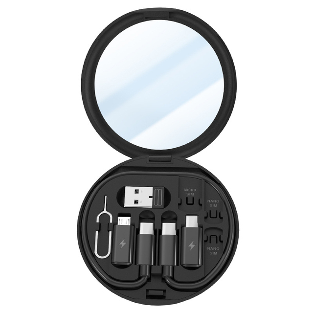 60W 6-in-1 OTG USB C Adapter Cable Kit Multi-Charging Type C/Micro/USB a Phone Holder Feature Packed Electronic Organizer