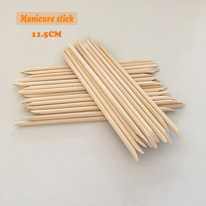 Haute Qualité Jetable Double Extrémité Nail Art Manucure Pédicure Outils Orange Bâtons En Bois avec Poignée En Bambou Prix Usine - Product Image 5