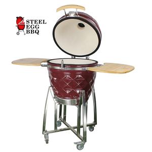 SEB KAMADO/ACIER BBQ Gril en céramique de 21 pouces en gros <span class=keywords><strong>Barbecue</strong></span>/grande taille Joe Vin rouge Céramique Kamado Diamant - Product Image 5