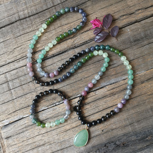 Cuentas de piedra de prehnita de jade lolita de 8 mm, collar de aventurina, pulsera Green Sister, accesorios de meditación, joyería curativa, cuentas de yoga - Product Image 1