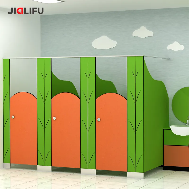 Anaokulu okul öncesi kreş Hpl tuvalet kabinleri bölme kolay temizlenebilir