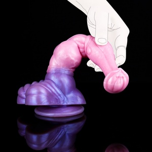 Dildo realista de fantasía con forma de pene de caballo, con ventosa, de silicona, con nudo, multicolor, rosa, juguetes sexuales para mujeres - Product Image 5