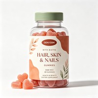 Gummies à la fraise pour cheveux, peau et ongles avec biotine et vitamines, complément alimentaire de beauté, formule personnalisée sous marque privée OEM/ODM