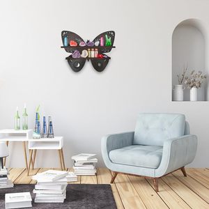 Fábrica al por mayor nueva llegada TAMAÑO DE Color personalizado Material rústico decoración del hogar (mariposa) estantes flotantes de pared de madera - Product Image 3