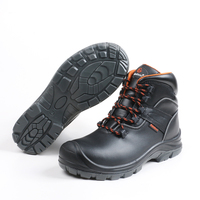 Chaussure de sécurité légère et populaire Aimboo, embout en acier, cuir véritable, chaussure de sécurité mi-haute, chaussure industrielle SRC pour hommes et femmes