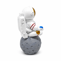 Figura de Astronauta de Resina Weivista de 12 cm de Alto, Estatua Dorada de Astronauta Meditando para Decoración del Hogar