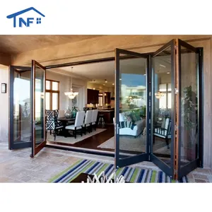 Contemporary design exterior balcony door soundproof aluminum glass bi-fold patio door