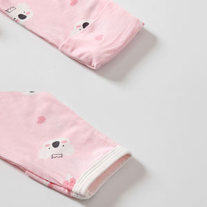 थोक ग्रीष्मकालीन बच्चे के कपड़े नवजात गुलाबी कस्टम लेबल बांस स्पैन्डेक्स सेट पाजामा बेबी मैग्नेट 1 टुकड़ा - Product Image 5