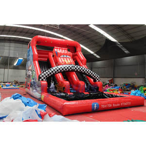 สไลเดอร์สูบลมสีแดงสำหรับสระว่ายน้ำสไลเดอร์สูบลมได้สำหรับสวนน้ำ - Product Image 1