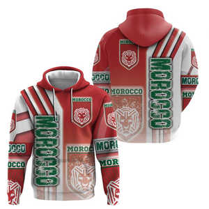 <span class=keywords><strong>Sudadera</strong></span> con capucha con estampado gráfico personalizado para el invierno Día de la independencia de <span class=keywords><strong>Marruecos</strong></span> Barbary Lion Moussier Redstart Sublimación - Product Image 6