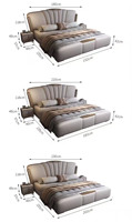 Modernes Luxus-Lederbett mit Liegefunktion und Stauraum, Inklusive Softbag