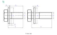 Baut Mur Hexagonal Kelas DIY Kustom Baja Tahan Karat Standar GB ASME B7 Polos ASTM A193 B7 Baut Mur Hexagonal Berat DIN