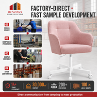 Chaise réglable minimaliste rembourrée avec rotation à 360° °   Base pivotante, siège rembourré épais et dossier incurvé pour chambre à coucher