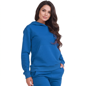 Sudadera con Capucha Larga de Invierno para Mujer, Color Rojo Sólido, Transpirable, Informal, de Forro Polar, con Bolsillo Tipo Canguro, Talla Grande - Product Image 3