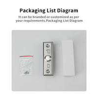 Sakelar Kontrol Akses Logam Berkualitas Tinggi NO/NC/COM Baja Tahan Karat 12 V Panel LED Tombol Pelepas Pintu Tekan untuk Kantor Hotel