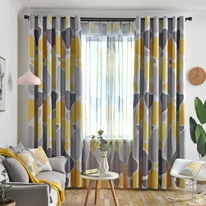 Hot Sale Hot Sale Printed Blackout Curtains for Baby Black Out Stone Curtains for the Living Room Kids Drapes