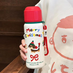 Cadeau de Noël, bouteille d'eau en acier inoxydable 316 pour enfants, portable, mignonne, à double paroi, isolée sous vide, avec couvercle comme gobelet - Product Image 3