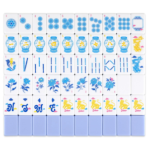 Tessere di Mahjong Americane Personalizzate in Cristallo di Lusso, Durevoli, Ecologiche, Impermeabili, Regalo per Gioco, Acrilico Blu e Bianco - Product Image 1