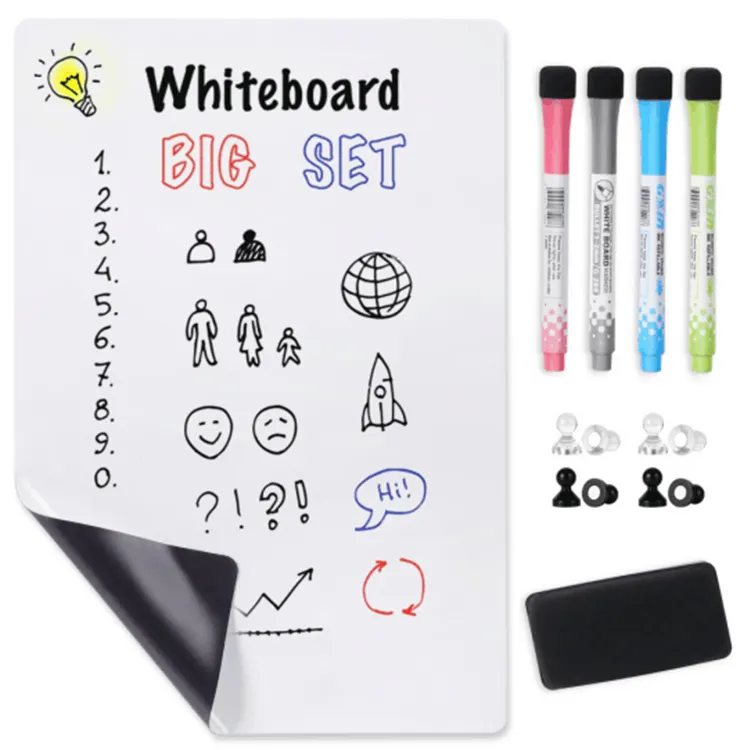 A3 A4 Office Memo Refrigerator Removable Magnetic Whiteboard Reminder Fridge Family Message Board