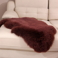 Coussin de canapé en peau de mouton, tapis de chevet, pour salon ou baie vitrée, en fourrure naturelle anti-boulochage, pièce unique, épaisseur 10