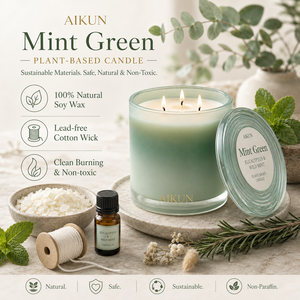 Bougie parfumée ronde AIKUN de luxe à 3 mèches, teintée, longue durée, pour <span class=keywords><strong>la</strong></span> décoration intérieure, approvisionnement en gros et personnalisation de marque - Product Image 2