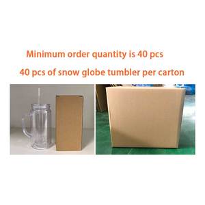 16oz snow globe tumbler with handle glow in the dark tumbler for night use snowglobe tumbler clear pre drilled quantity is 40 pc - Product Image 5